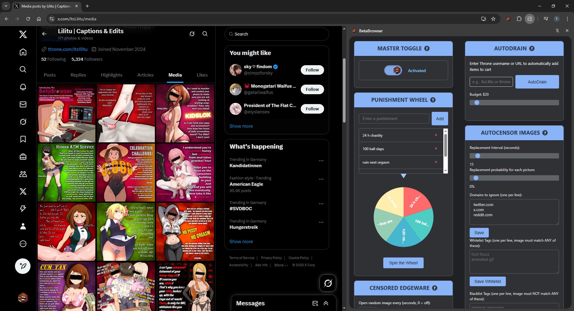 The BetaBrowser has a userfriendly side panel. You can drag-and-drop the boxes around to order them however you want.